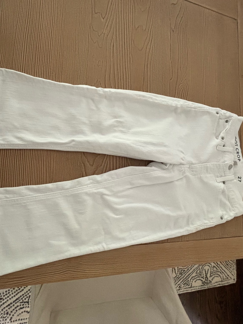 J Crew white cropped denim